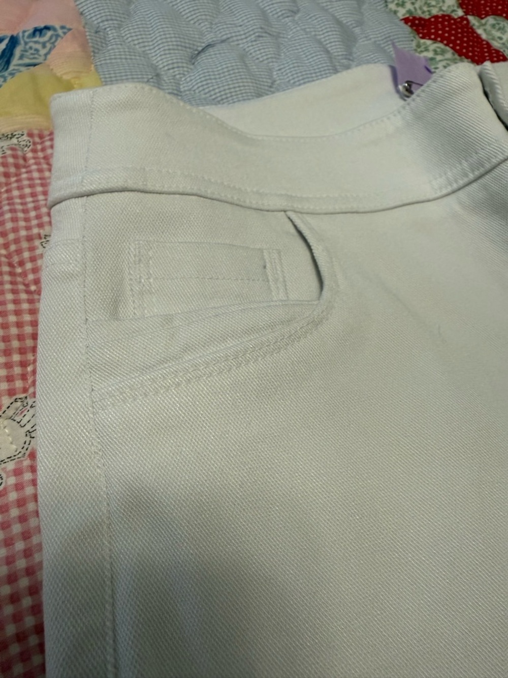 Attyre White Stretch Skinny Jeans w/ Pearl Ankle Embellishment - Picture 5 of 8